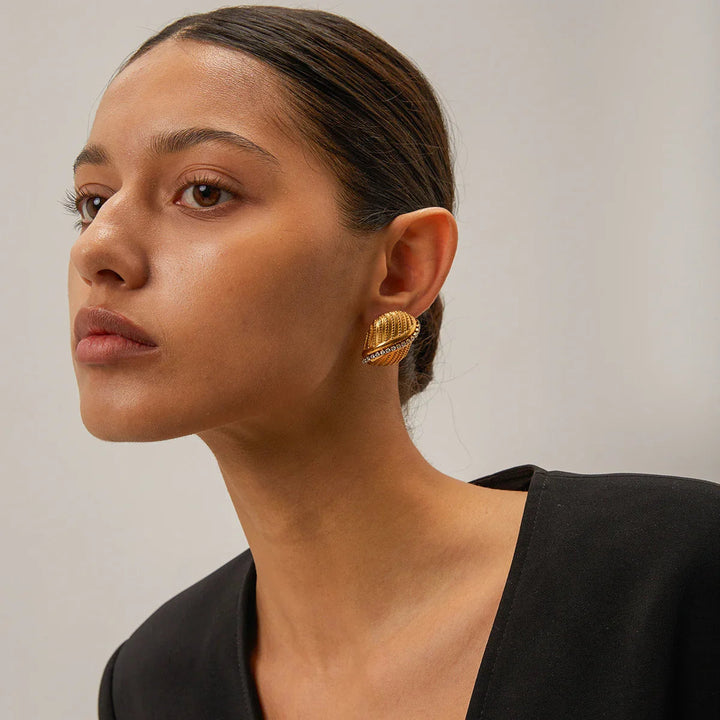 Gold-Plated Earrings with Cubic Zirconia