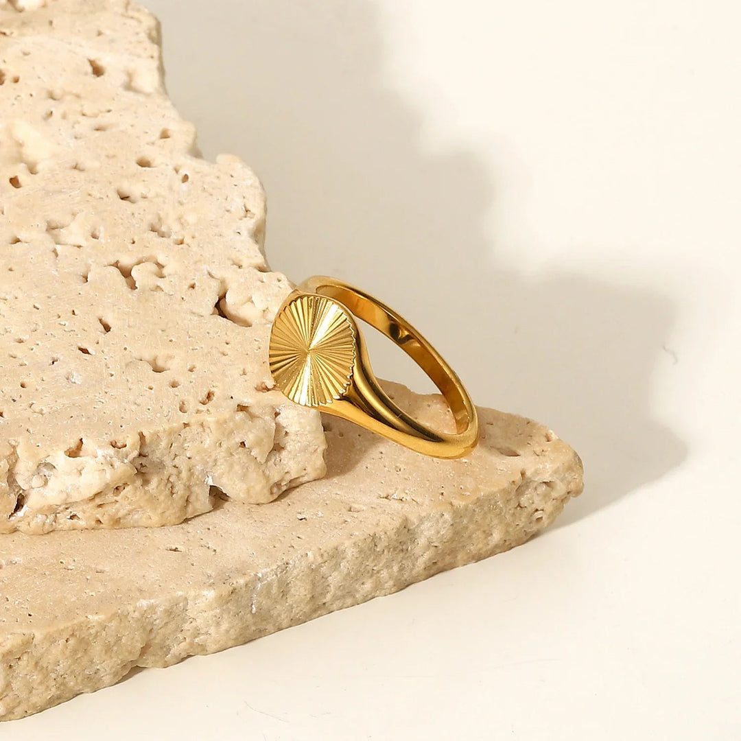 Minimalist Gold-Plated Signet Ring for Women