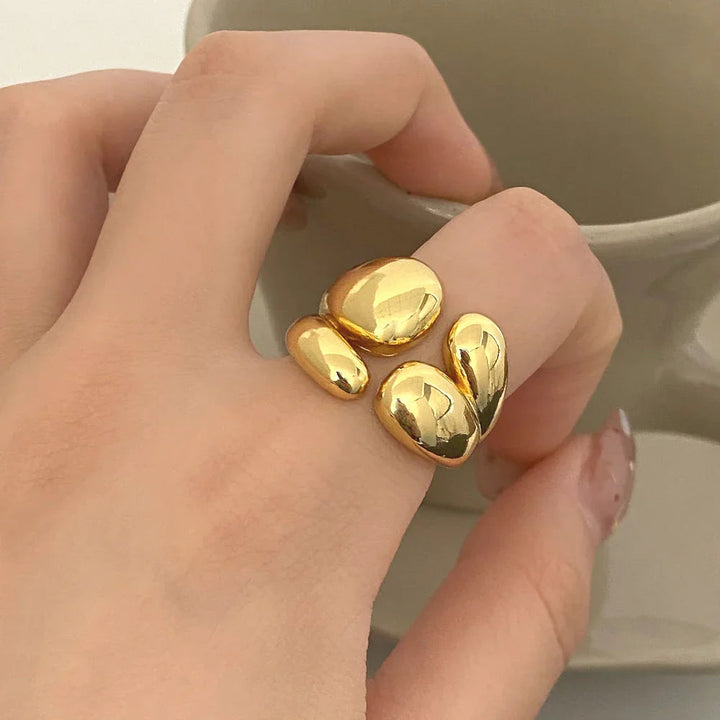 Gold-Plated Ring with Twisted Bands
