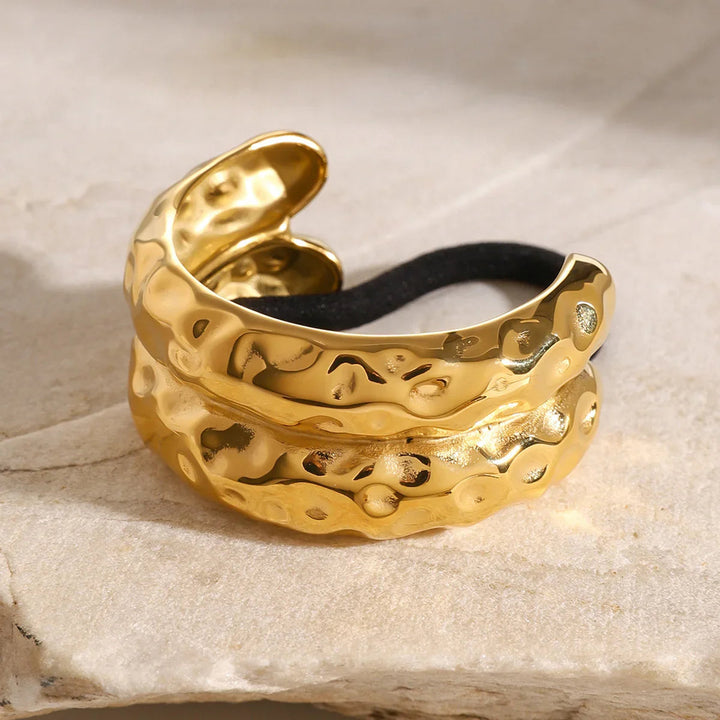 Gold-Plated Stainless Steel Double Arch Pony Cuff