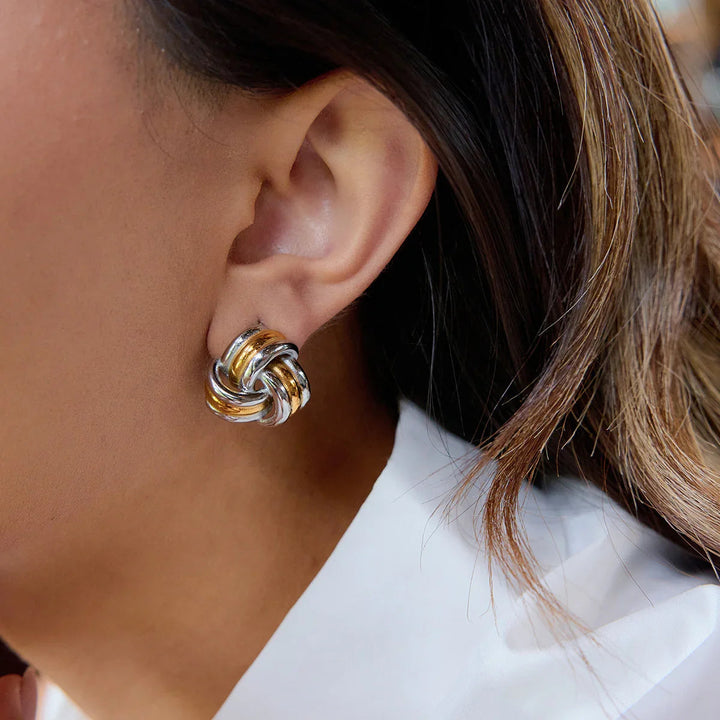 Gold Plated Statement Stud Earrings for Women