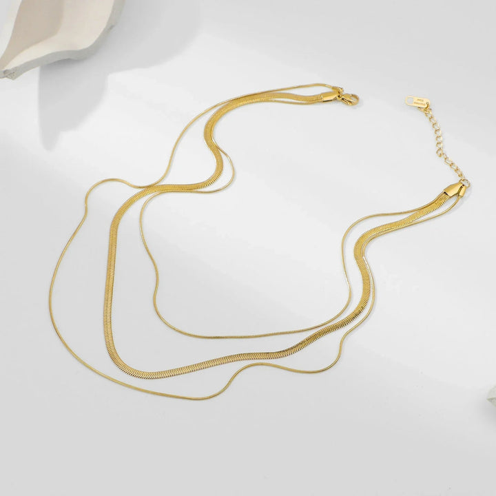 Gold-Plated Triple Layered Necklace
