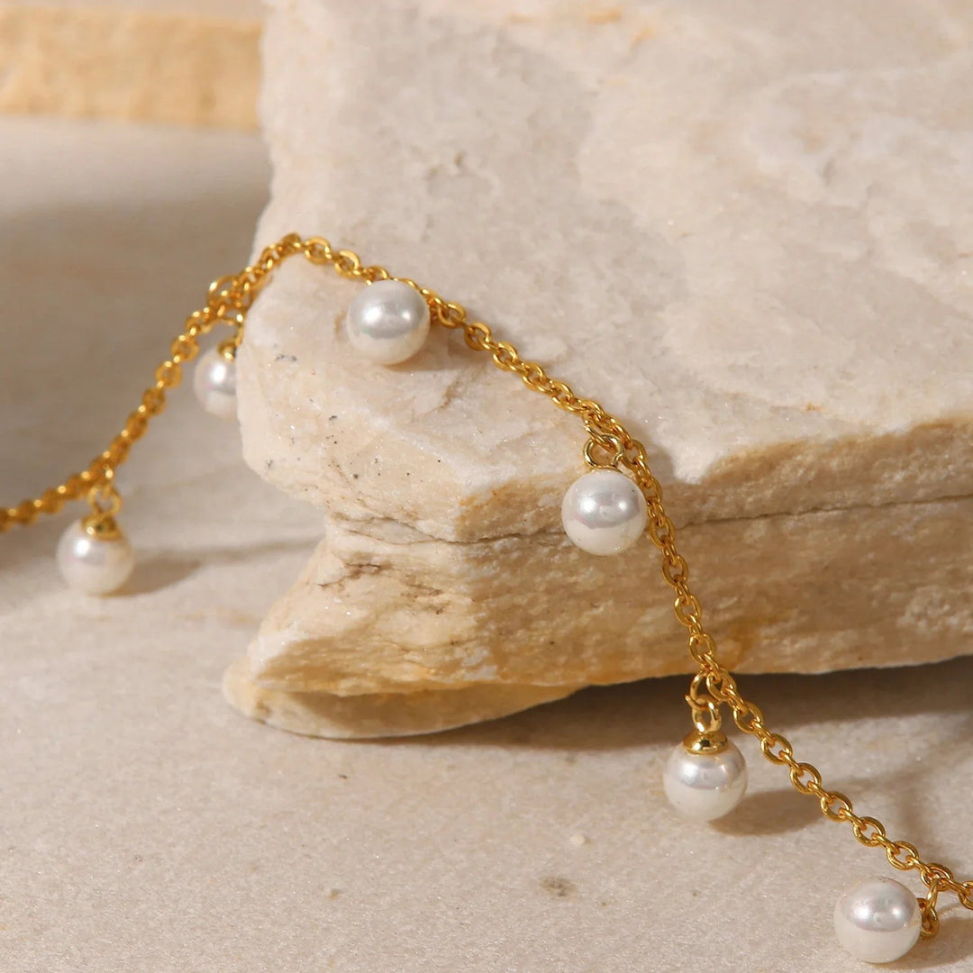 Gold-Plated Astrid Pearl Anklet