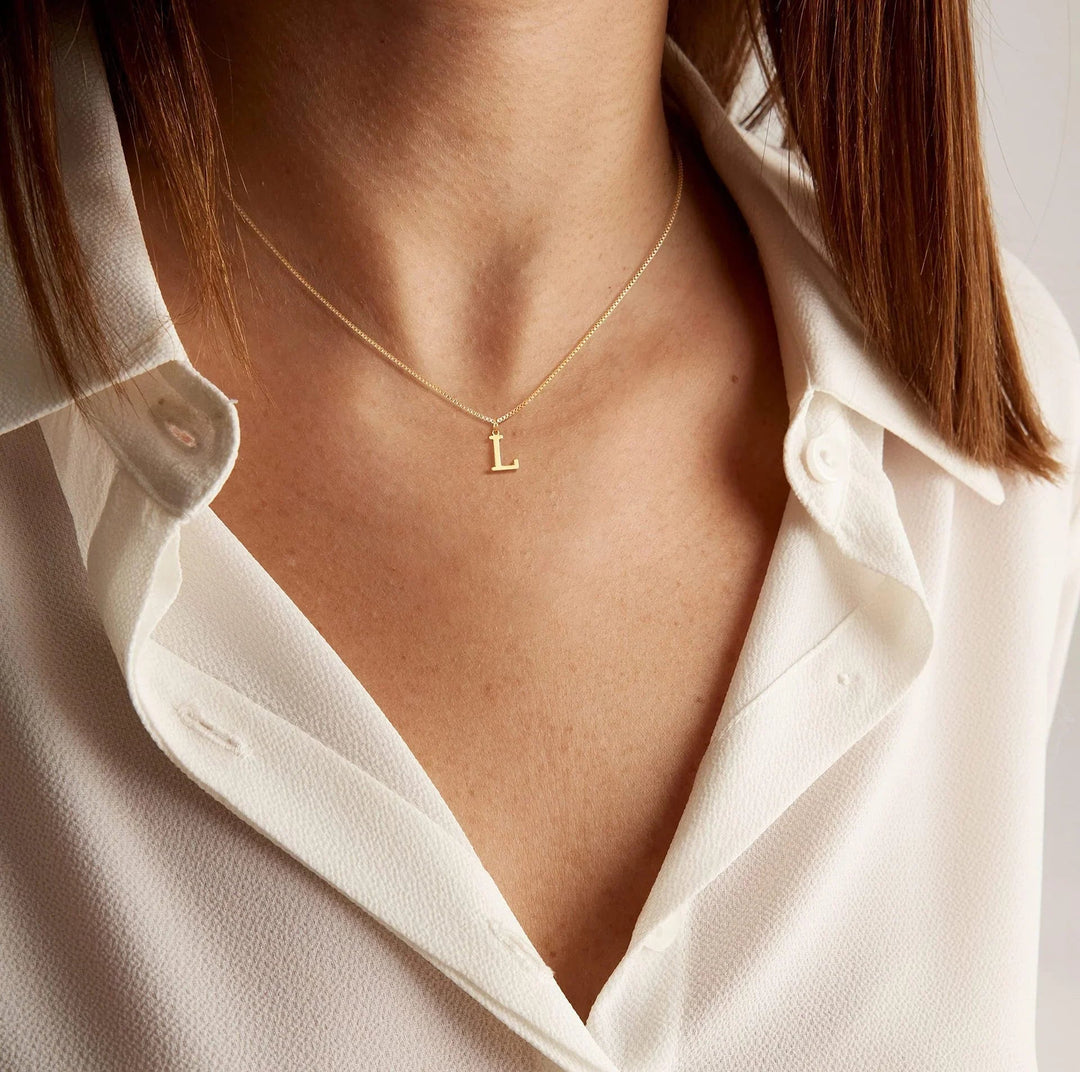 Gold-Tone Letter Initial Pendant Necklace