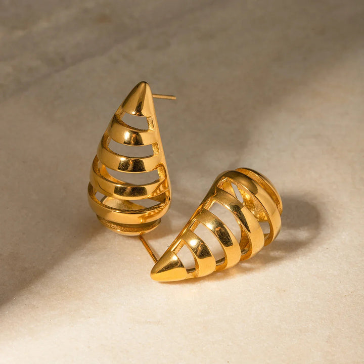 Gold-Plated Teardrop Drop Earrings for Women