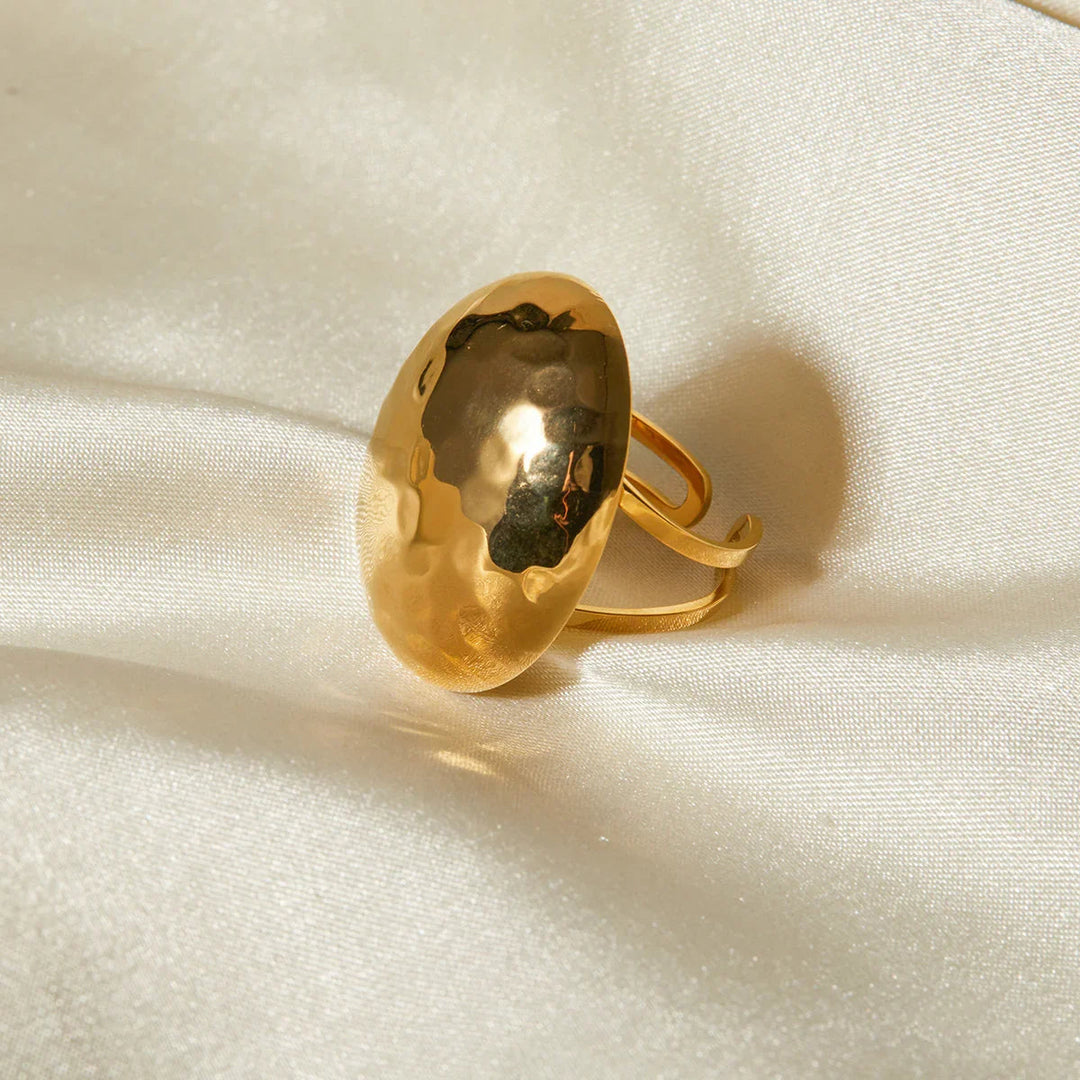 Gold-Plated Chunky Dome Ring Perfect for A Bold Statement