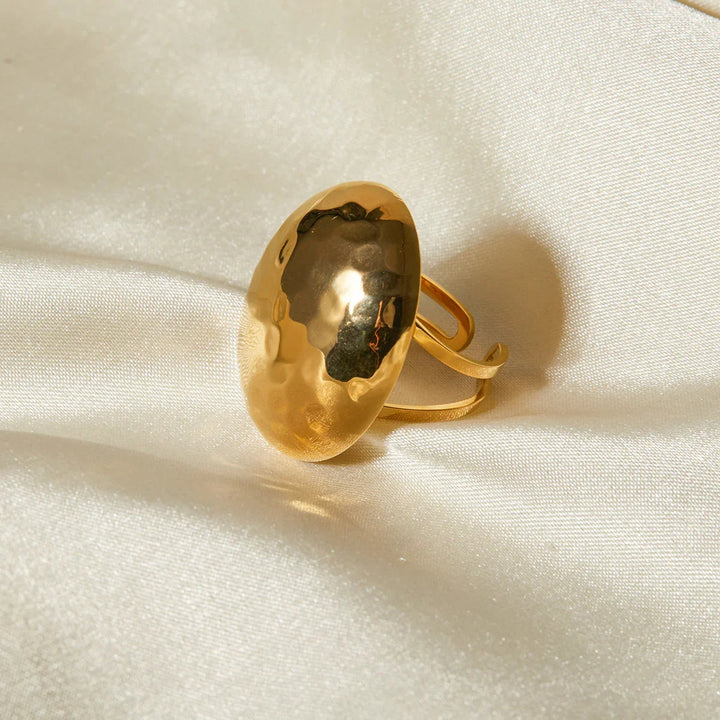 Gold-Plated Chunky Dome Ring Perfect for A Bold Statement