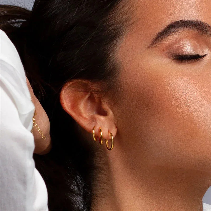 Gold-Plated Classic Huggie Hoop Earrings