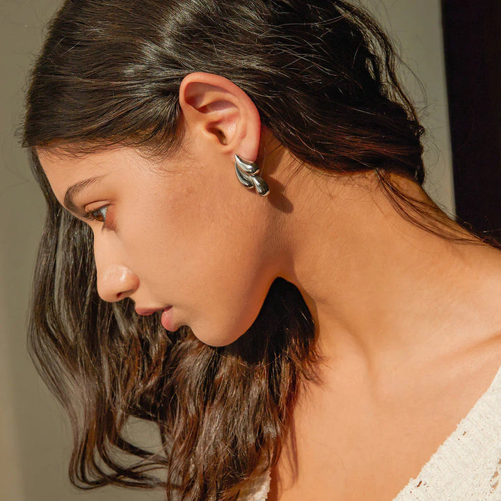 Gold-Plated Waterdrop Cluster Earrings with Modern look