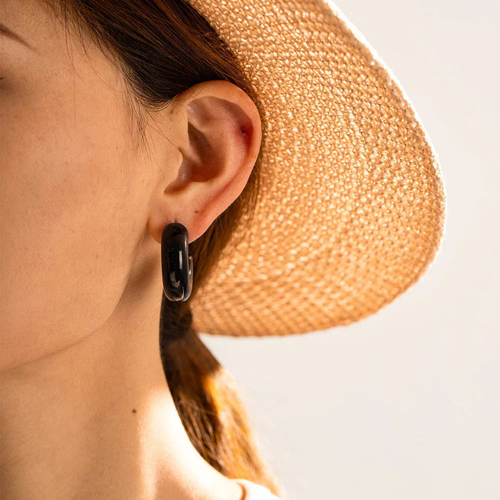 Gold-Plated Chunky Hoop Earrings