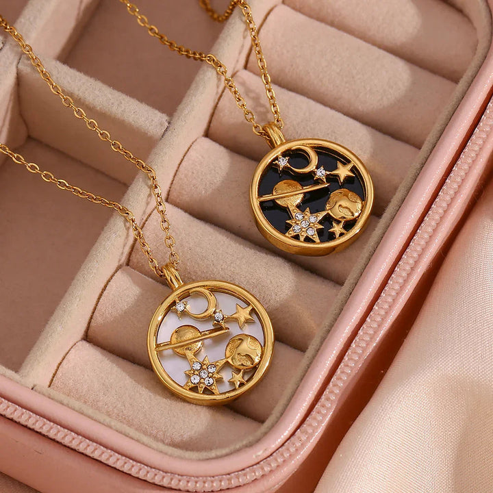 Gold-Plated Celestial Pendant Necklace For Women