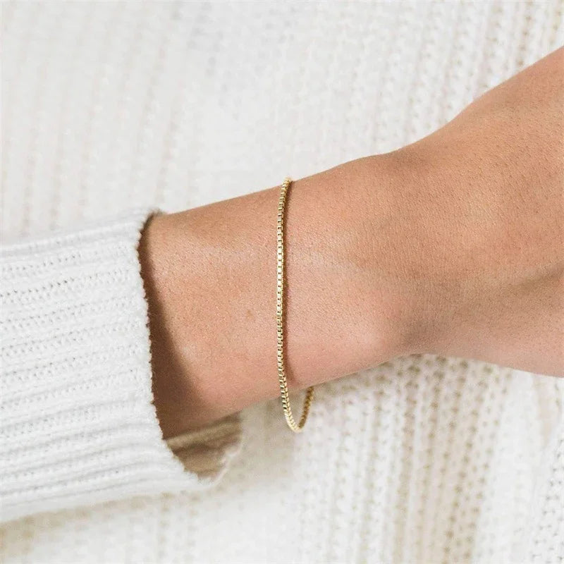 Gold-Plated Minimalist Chain Bracelet for Women