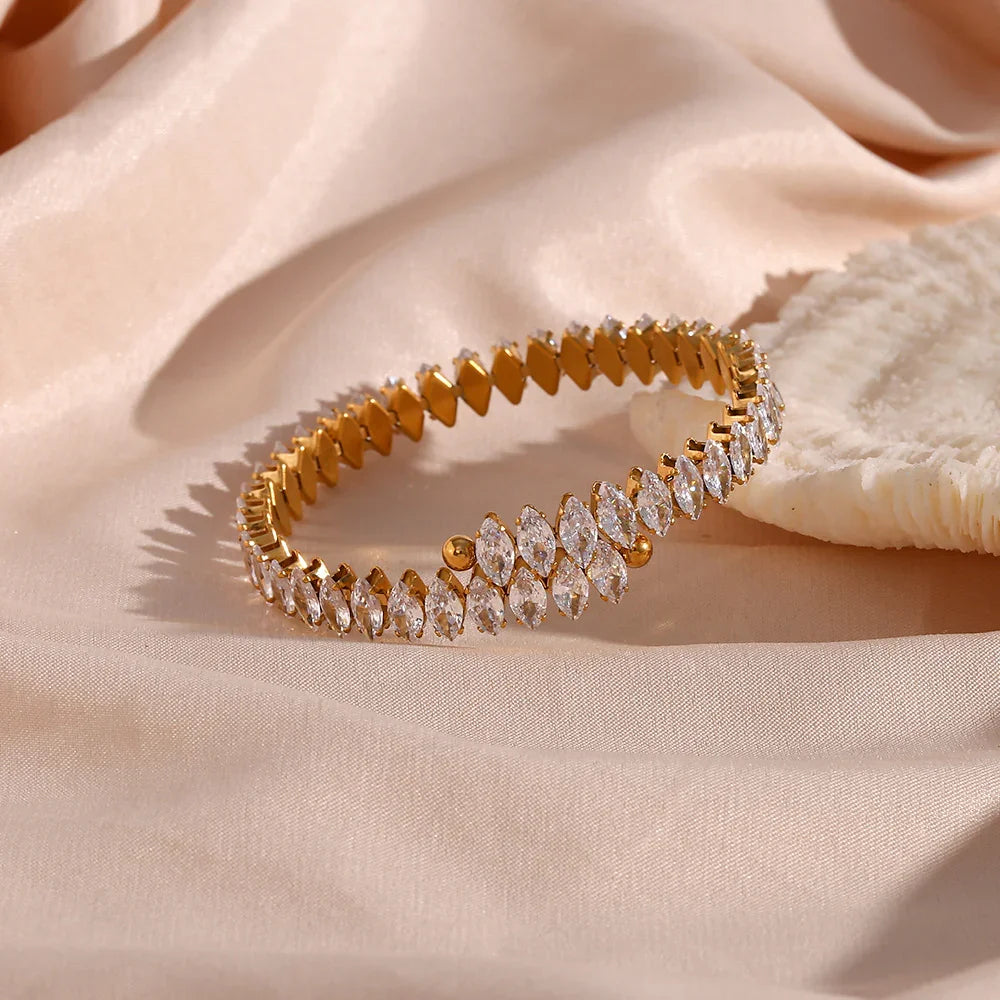 Gold-Plated Diamond Bracelet For Women