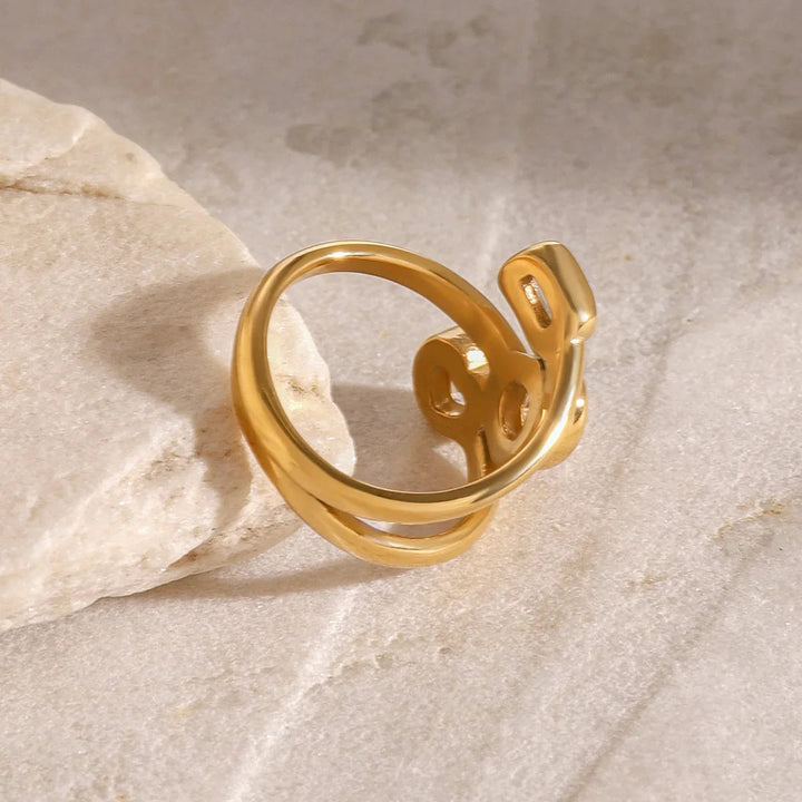 Gold-Plated CZ Layered Ring for Women