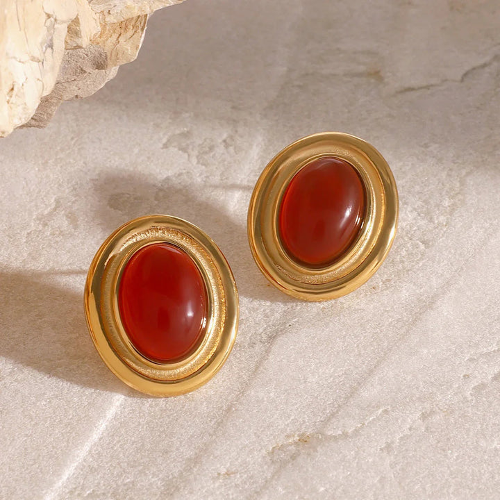 Gold-Plated Crystal Stud Earrings for Women