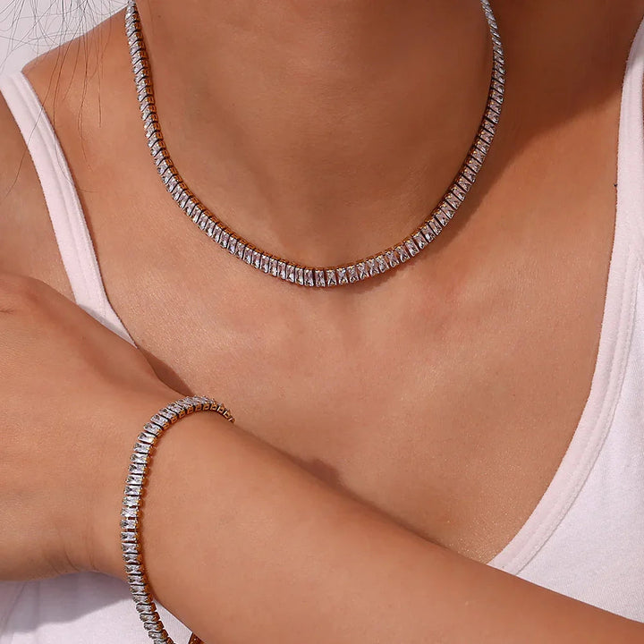 Gold-Plated Diamond Necklace For Women