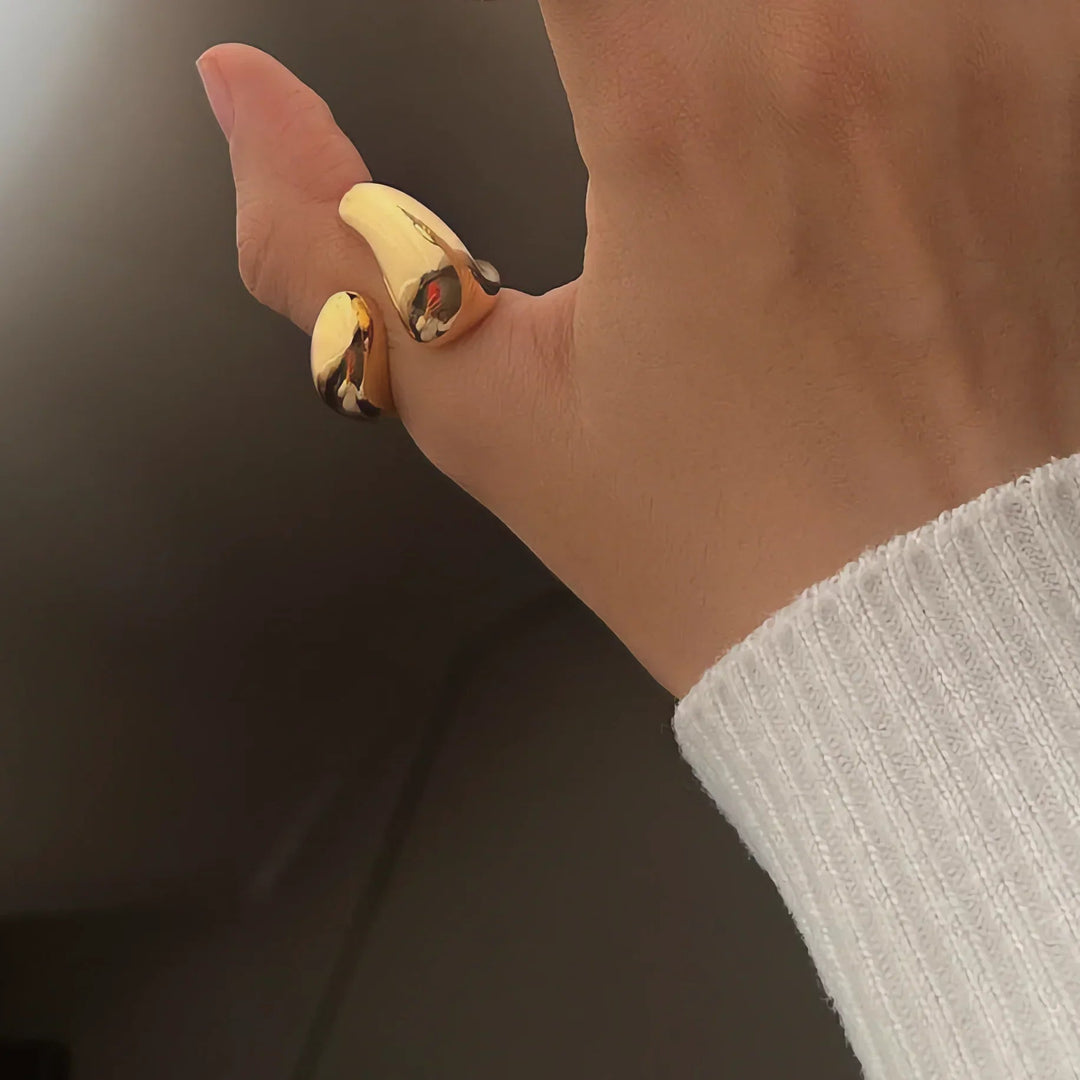 Gold-Plated Geometric Ring