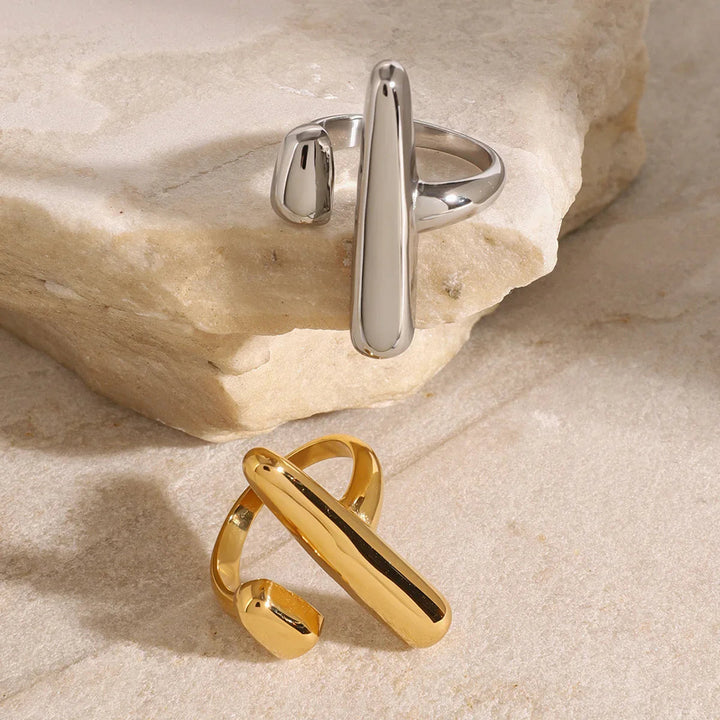 Gold-Plated Open-Ended Bar Ring