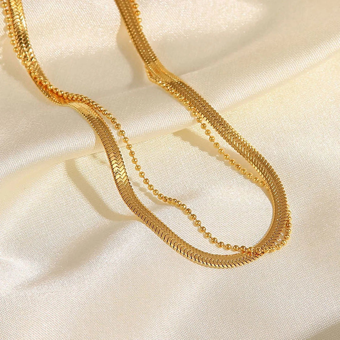 Gold-Plated Layered Anklet Elegant with Adjustable Length