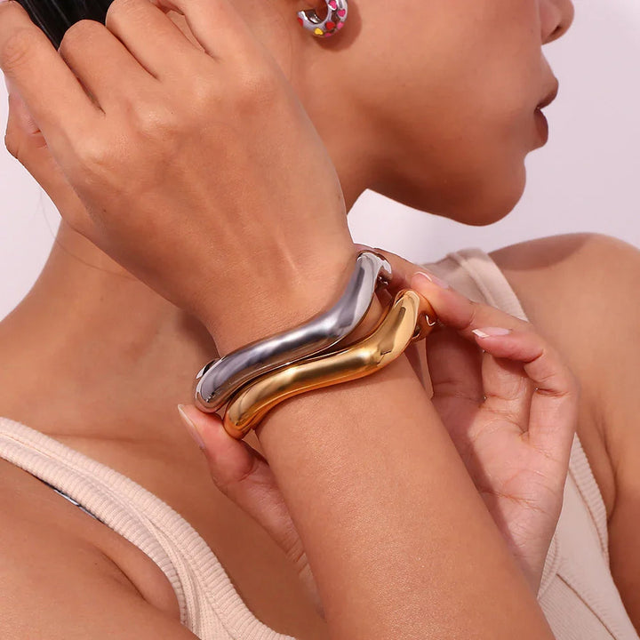 Gold Plated Statement Cuff Bracelet for Women
