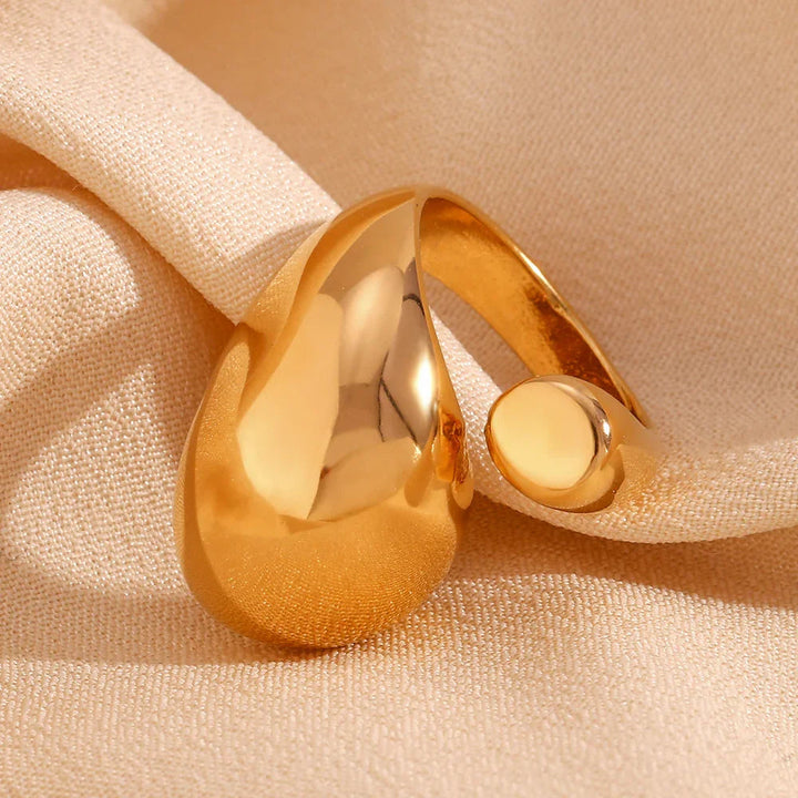 Gold-Plated Sculpted Knot Ring For Women