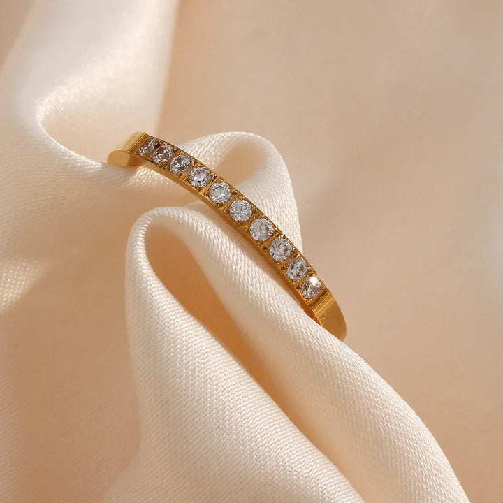 Gold-Plated CZ Minimalist Ring For Women