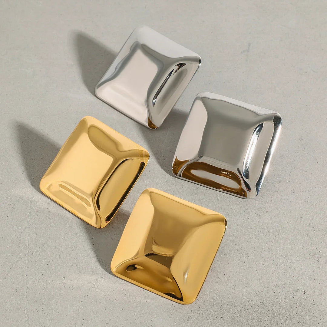 Gold-Plated Chunky Stud Earrings for Women