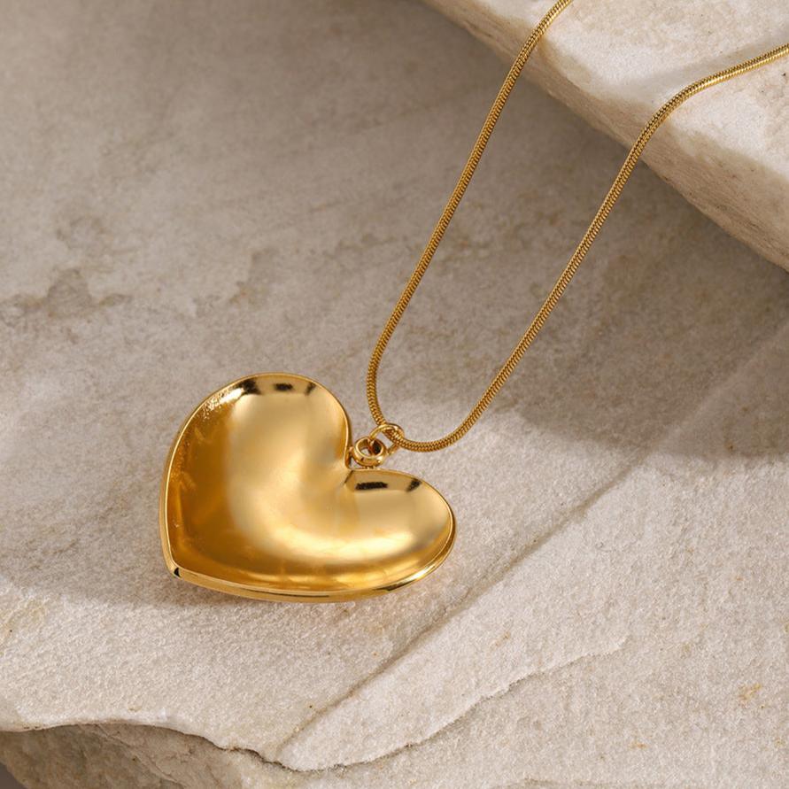Gold-Plated Heart Pendant Necklace