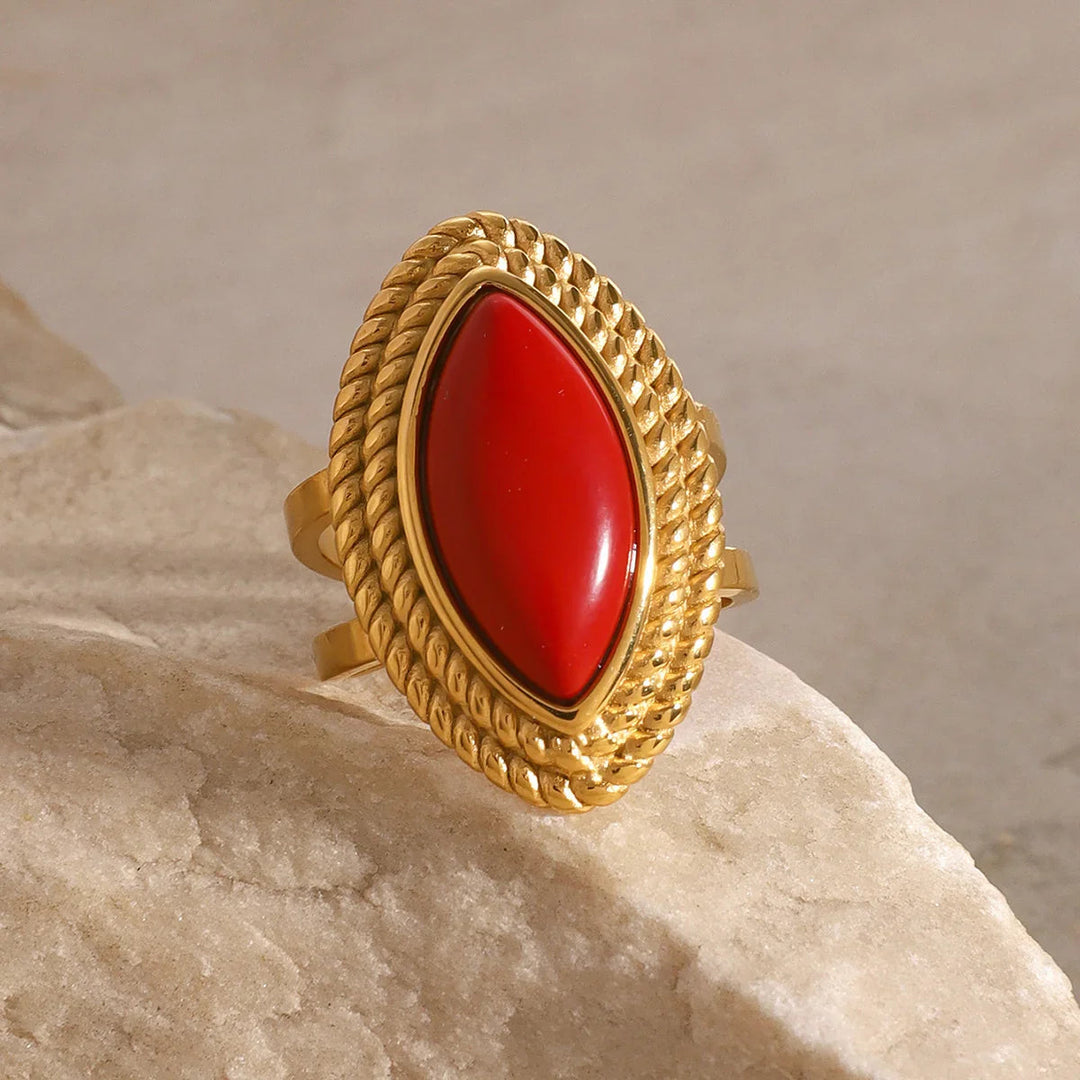 Gold-Plated Crystal Statement Ring for Women