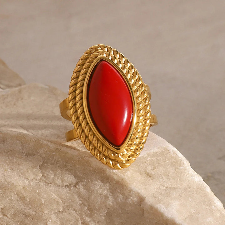 Gold-Plated Crystal Statement Ring for Women