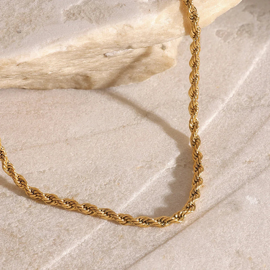 Gold-Plated Layered Necklace with Diamond Simulants