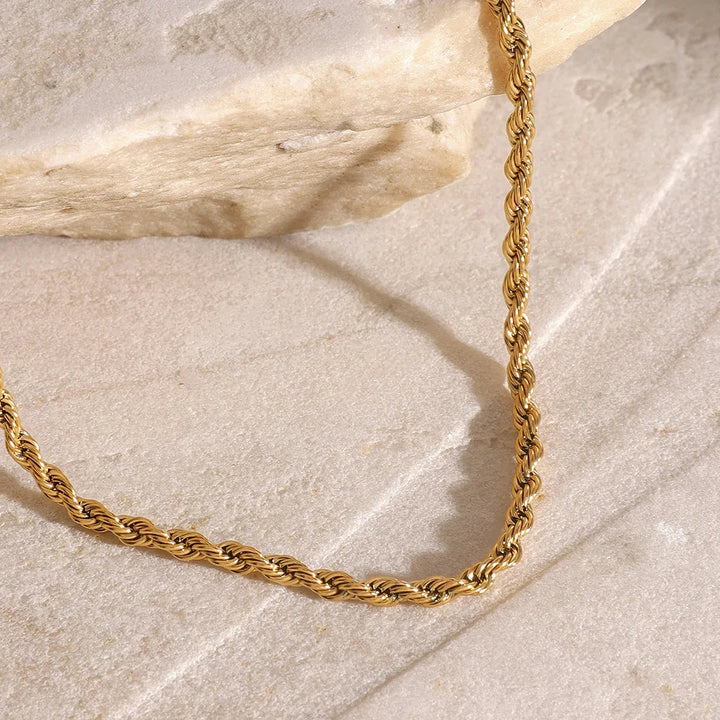 Gold-Plated Layered Necklace with Diamond Simulants