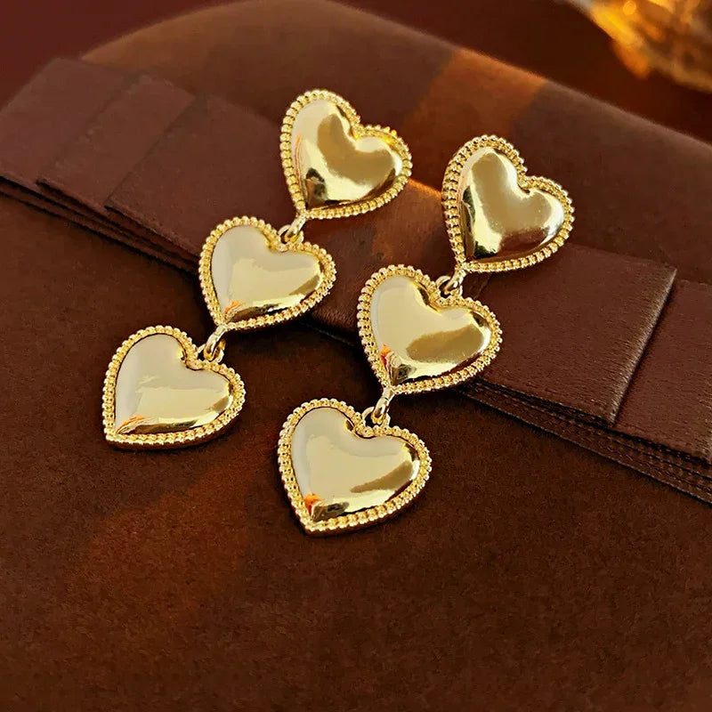 Gold-Plated Heart Earrings