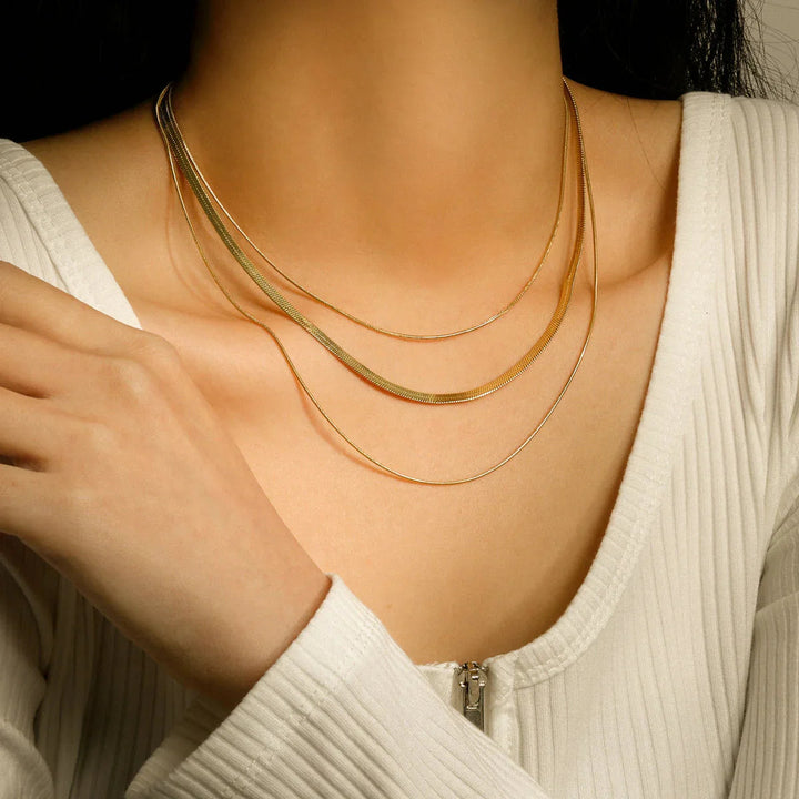 Gold-Plated Triple Layered Necklace