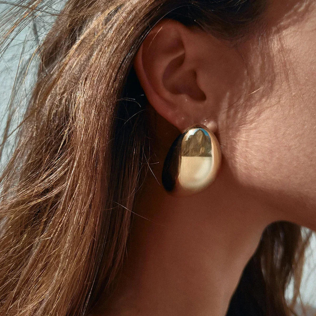 Gold-Plated Chunky Stud Earrings for Women