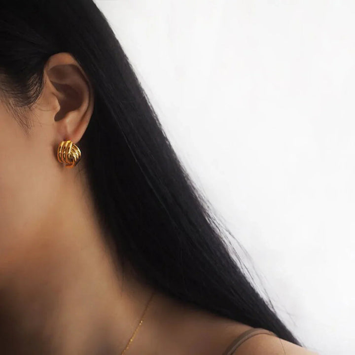 Gold-Plated Stainless Steel Geometric Earrings