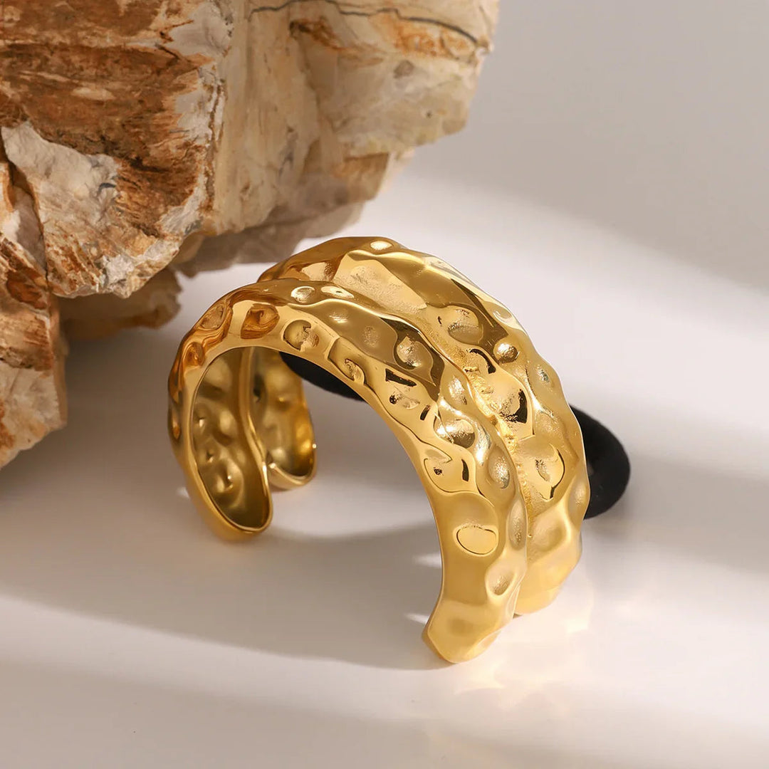Gold-Plated Stainless Steel Double Arch Pony Cuff