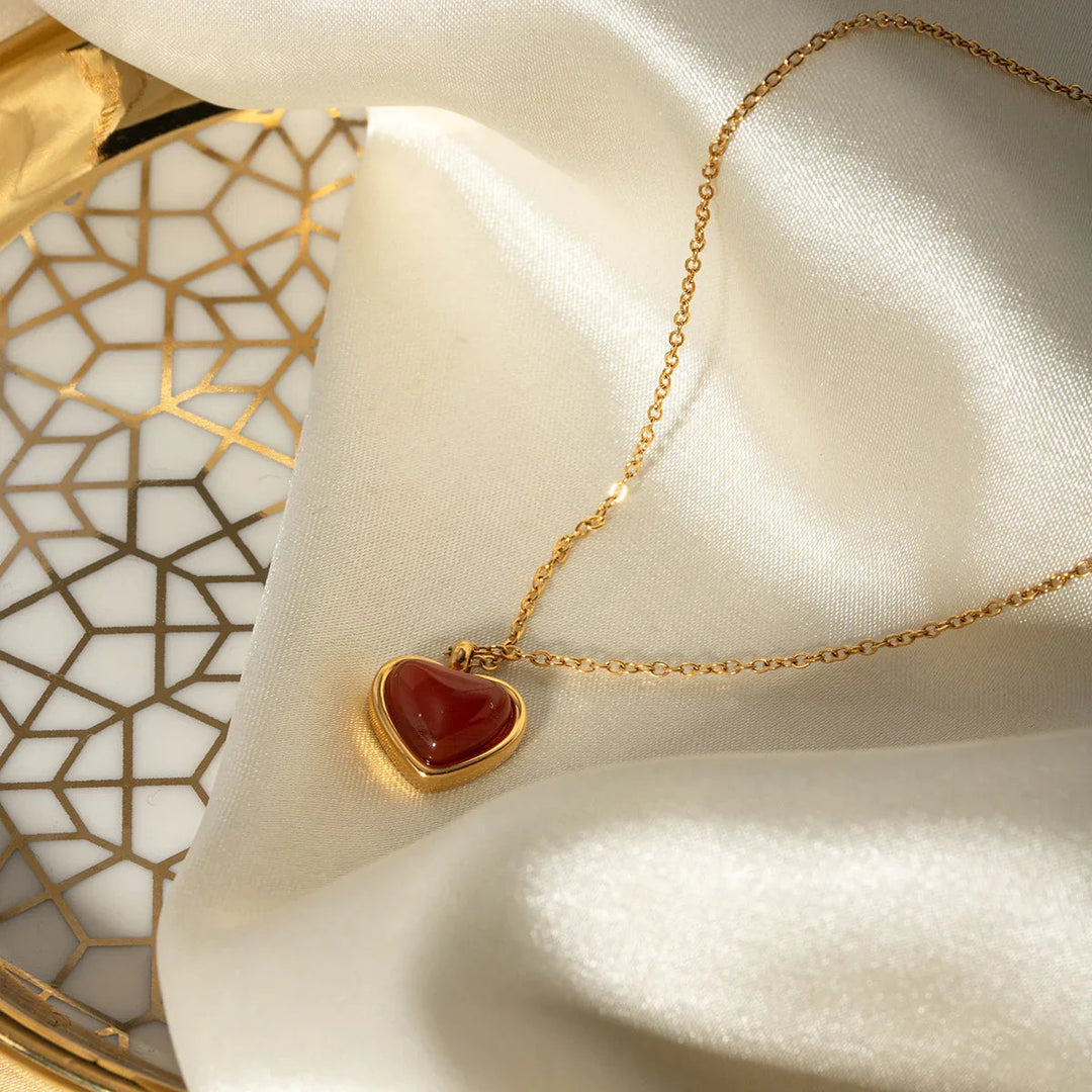 Gold-Plated Necklace with Dainty Heart Pendant