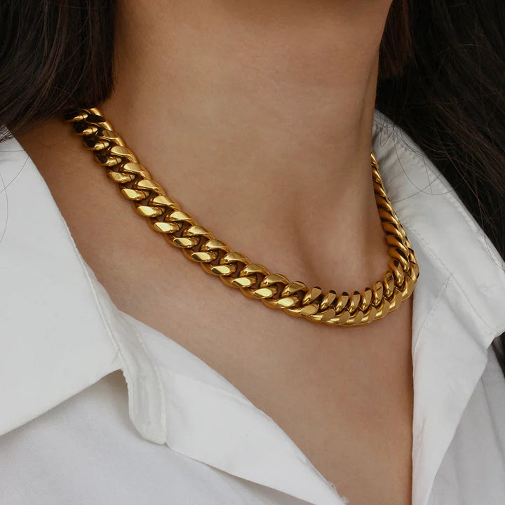 Gold-Plated Chunky Chain Necklace For Women