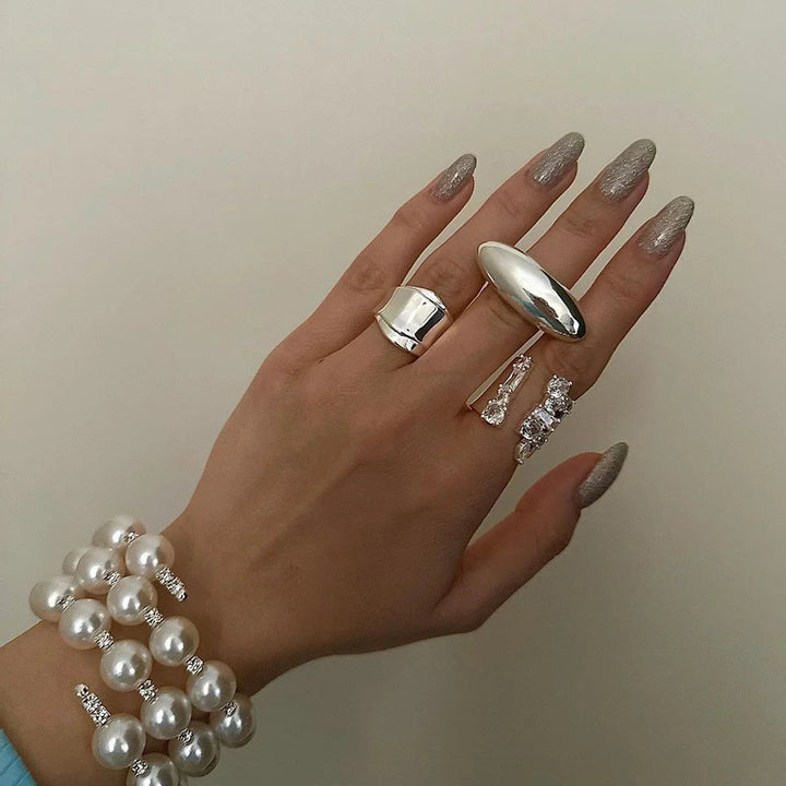 Gold-Plated Oval Stone Ring