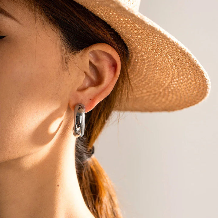 Gold-Plated Chunky Hoop Earrings