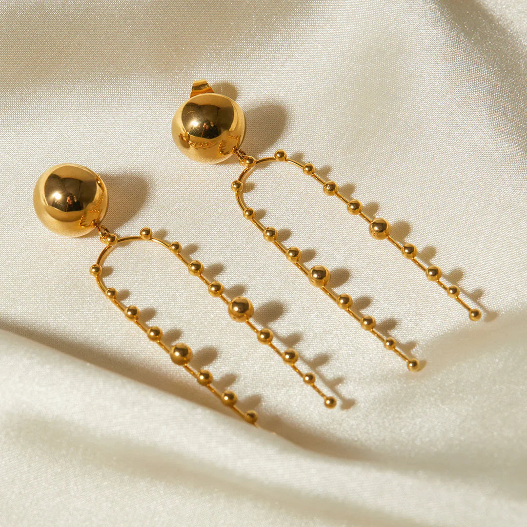 Gold-Plated Tassel Earrings Unique Blend of Elegance