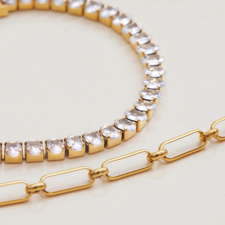 Gold Plated Cubic Zirconia Tennis Bracelet for Women