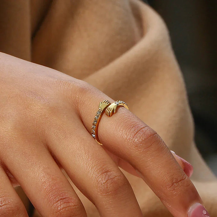 Gold-Plated Adjustable Diamond Ring For Women