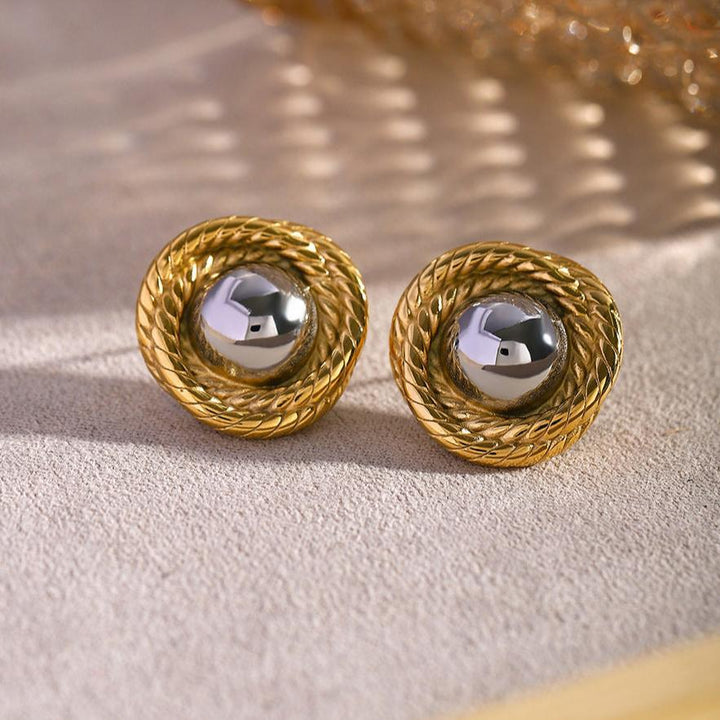 Gold-Plated Woven Earrings with A Playful Touch of Elegance