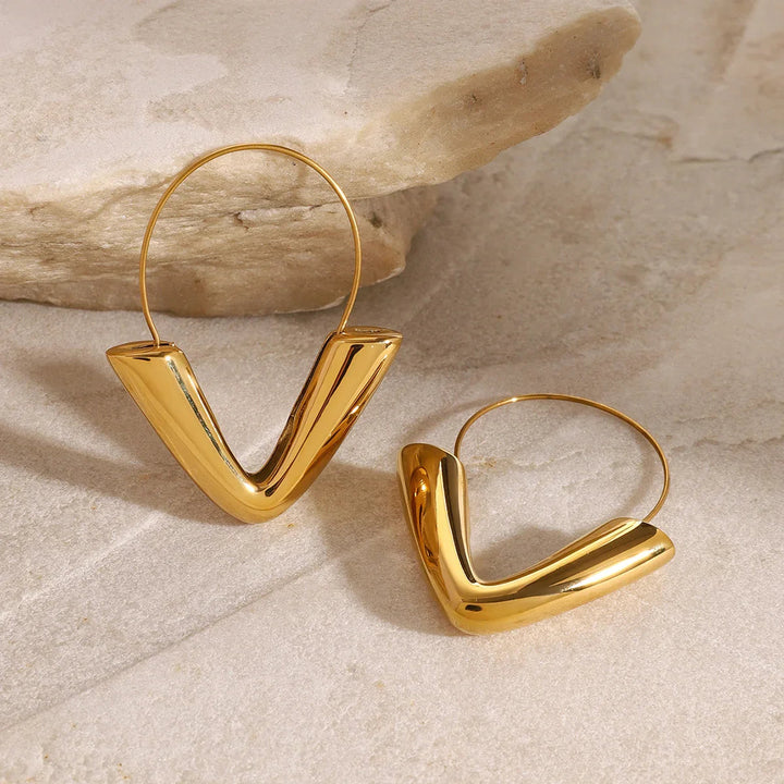 Gold-Plated Arrowhead Hoop Earrings for Women