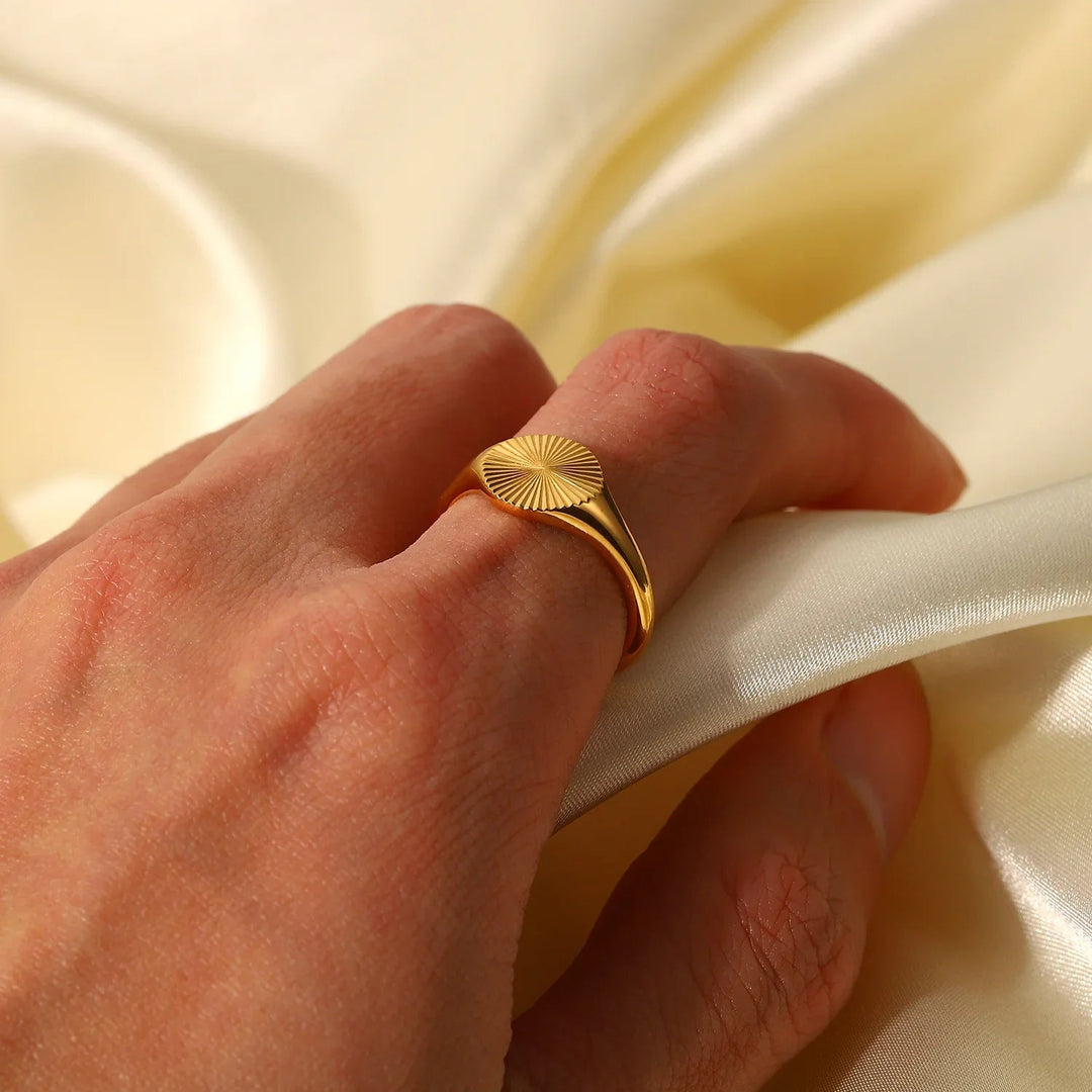 Minimalist Gold-Plated Signet Ring for Women