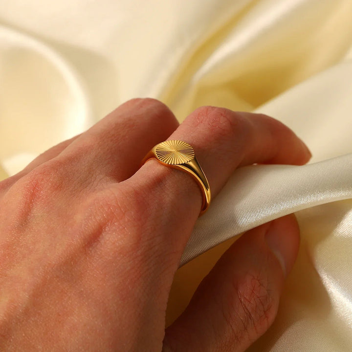 Minimalist Gold-Plated Signet Ring for Women