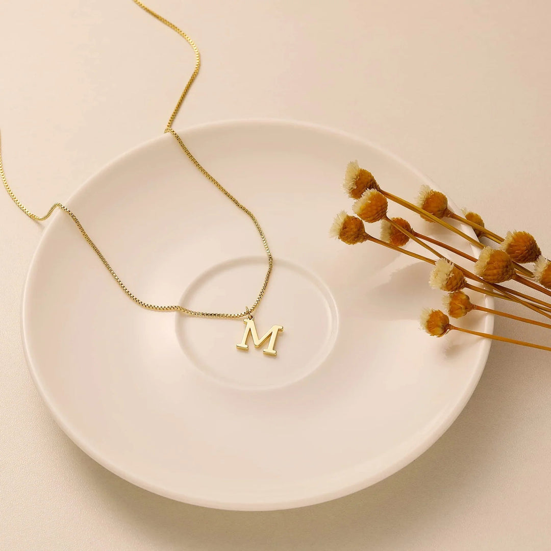Gold-Tone Letter Initial Pendant Necklace