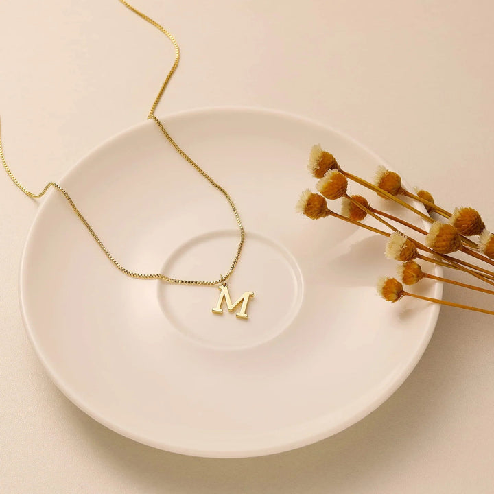 Gold-Tone Letter Initial Pendant Necklace